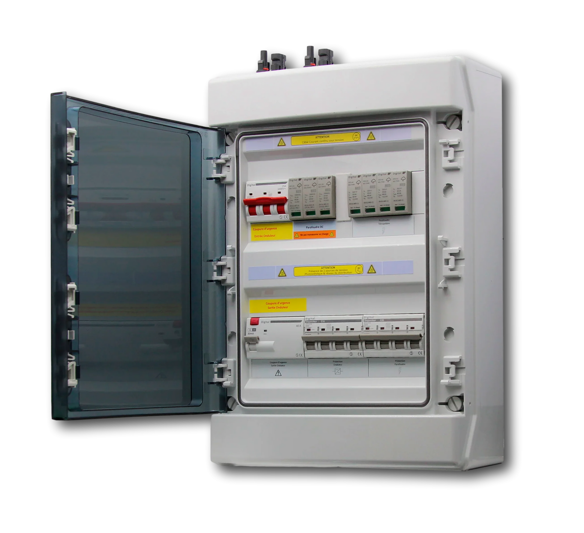 ARMARIO PROTECCIONES   DC+AC  10 KW  Trifásico 1000Vdc.  2 MPPT