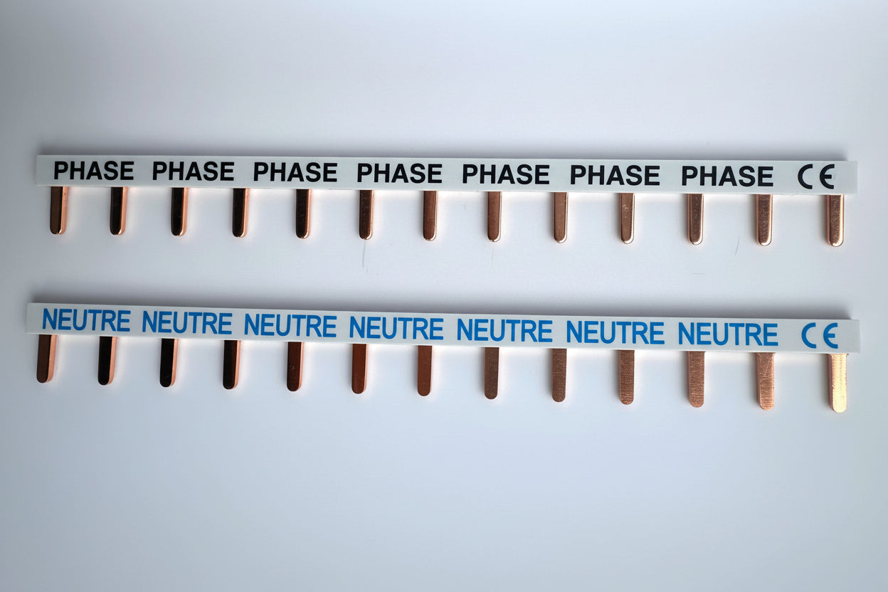 Peine reversible FASE o NEUTRO 63 A, para unión hasta 13 magnetotermicos