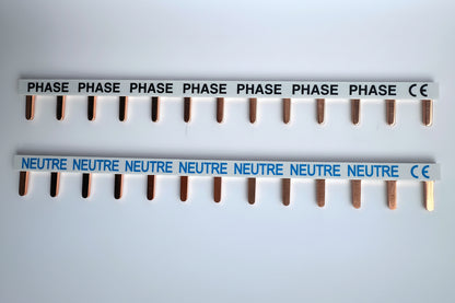 Peine reversible FASE o NEUTRO 63 A, para unión hasta 13 magnetotermicos
