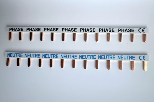 Peine reversible FASE o NEUTRO 63 A, para unión hasta 13 magnetotermicos